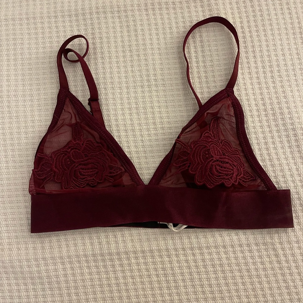 Urban outfitters rose appliqué bralette size small